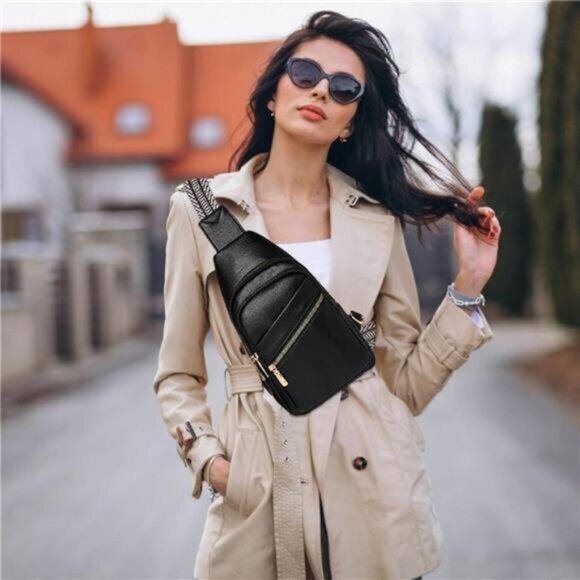 Cross Body Bags for Woman Men Sling Bag Chest Bag with Adjustable Strap - Picture 6 of 6